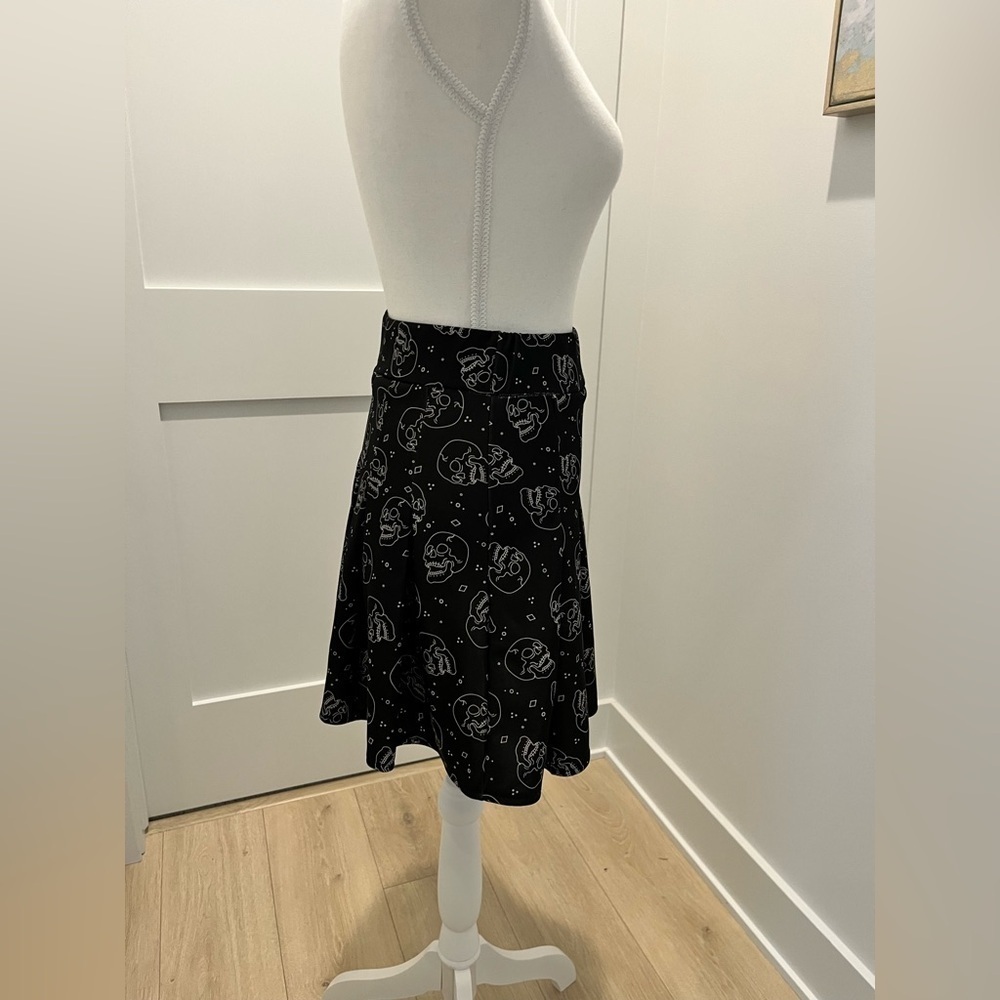 BodyRage Spencer’s Skull Skater Skirt Pleated Halloween Wednesday skeleton Small - Picture 5 of 12